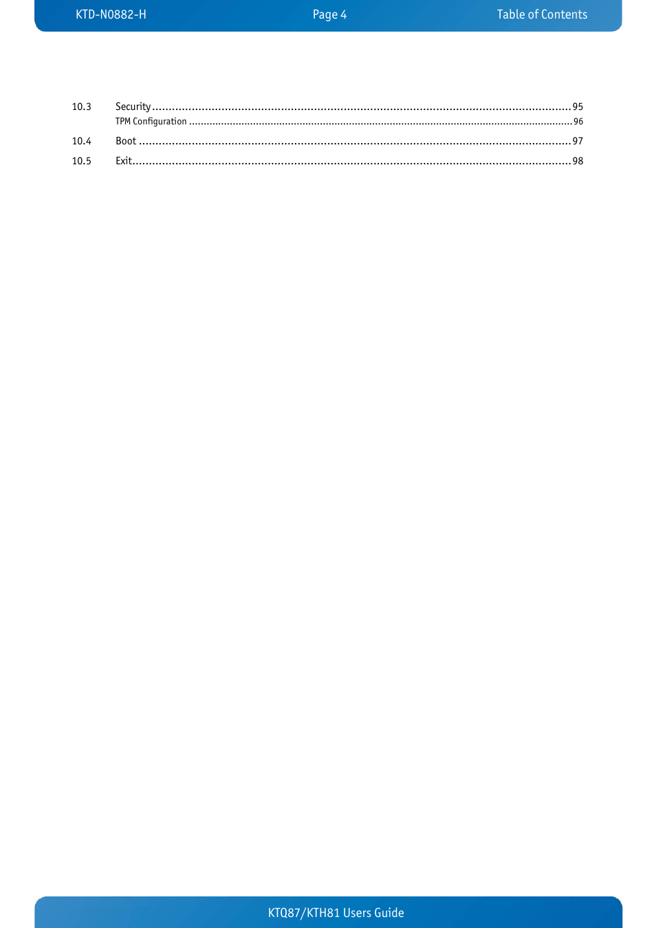 Kontron KTH81-mITX User Manual | Page 4 / 98