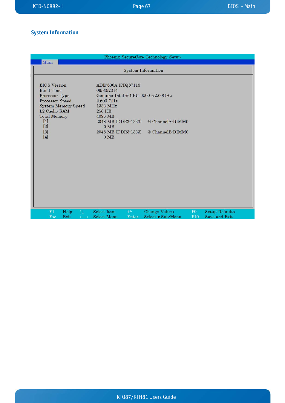 System information, Ktq87/kth81 users guide system information | Kontron KTH81-mITX User Manual | Page 67 / 98