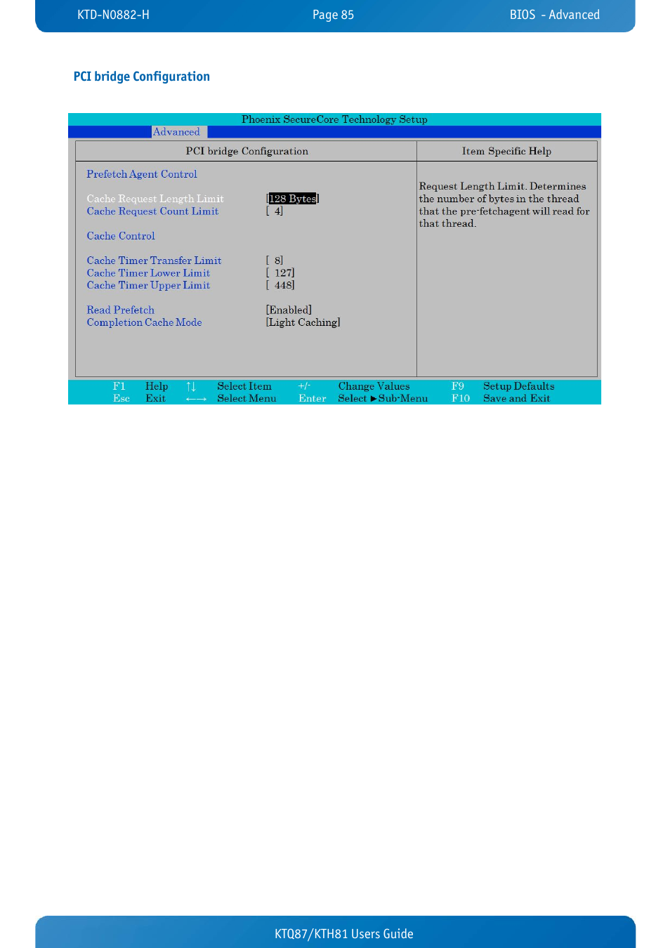 Pci bridge configuration, Ktq87/kth81 users guide pci bridge configuration | Kontron KTH81-mITX User Manual | Page 85 / 98