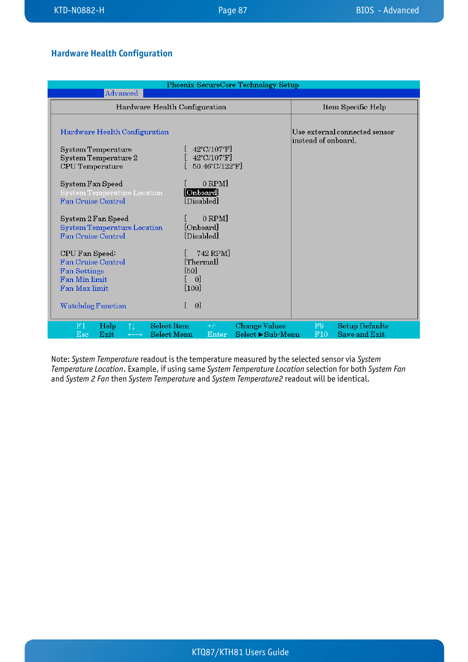 Hardware health configuration | Kontron KTH81-mITX User Manual | Page 87 / 98