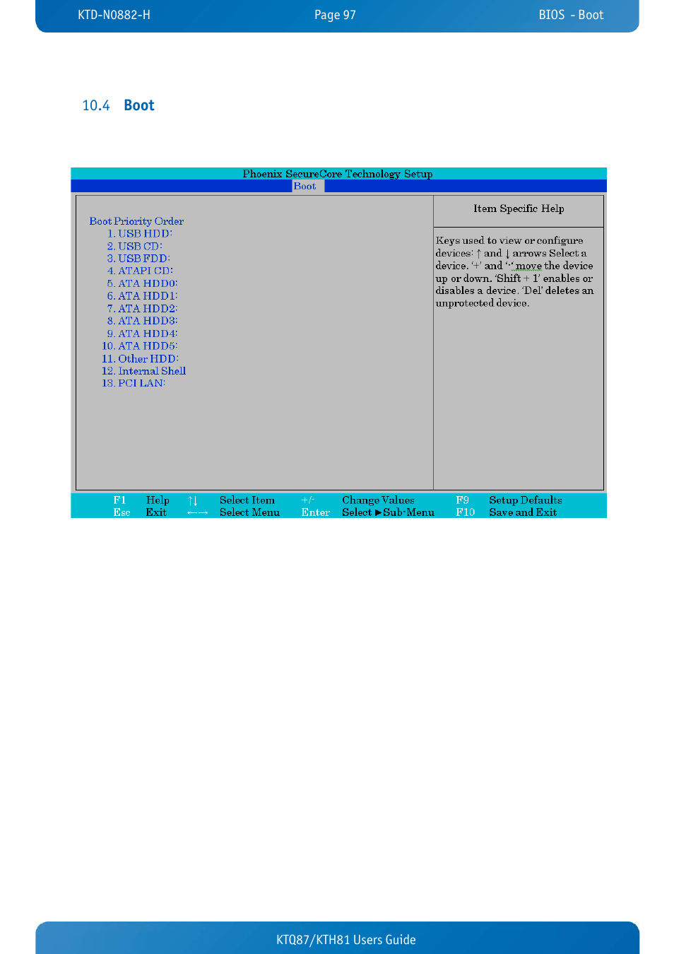 4 boot, Boot, Ktq87/kth81 users guide | Kontron KTH81-mITX User Manual | Page 97 / 98