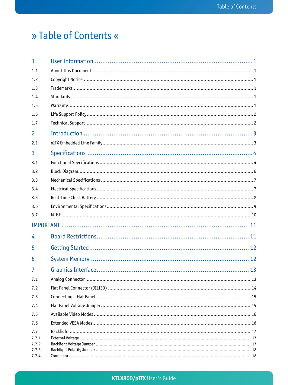 Kontron KTLX800-pITX User Manual | Page 2 / 66