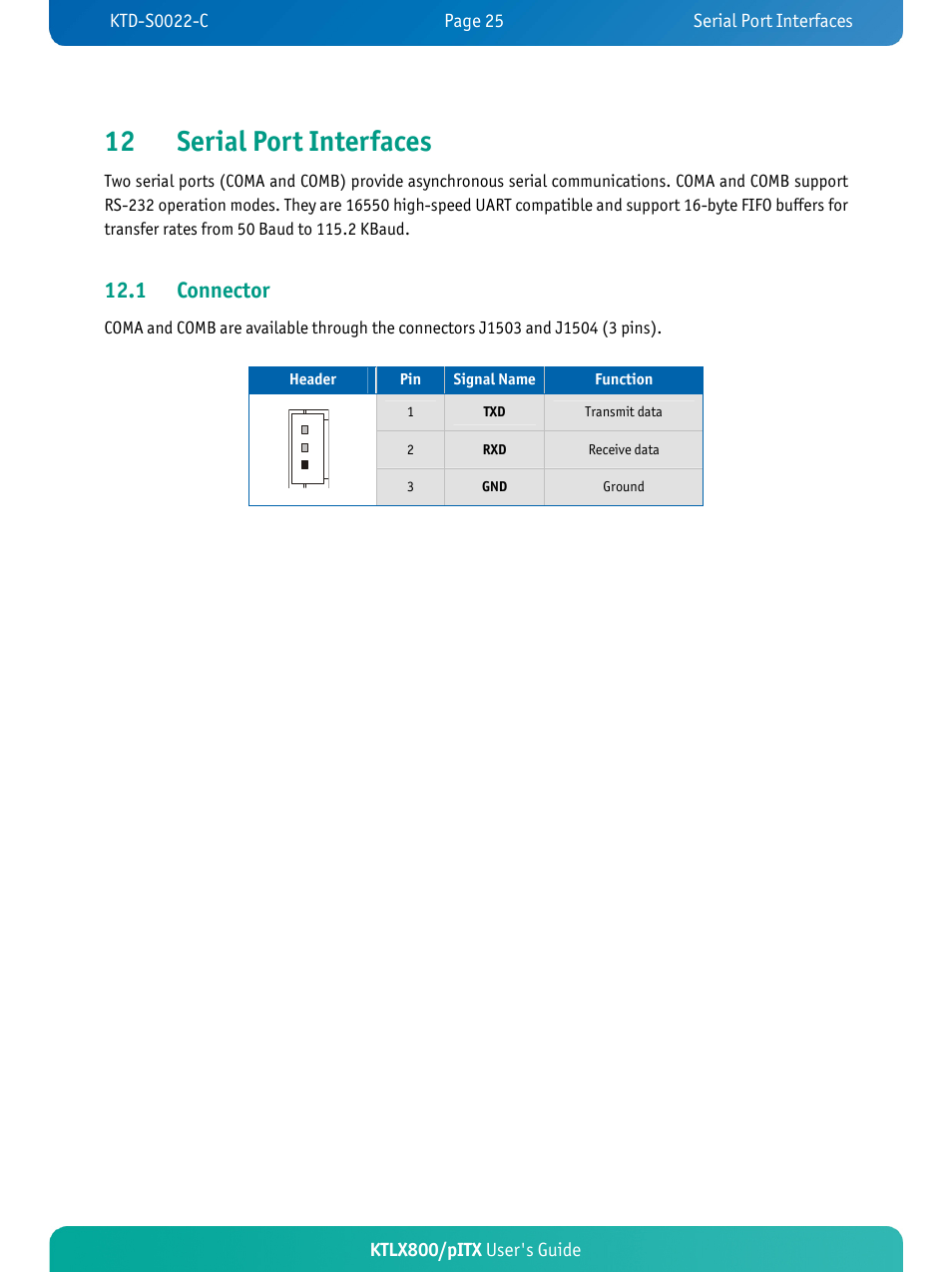 2 serial port interfaces, 1 connector | Kontron KTLX800-pITX User Manual | Page 30 / 66