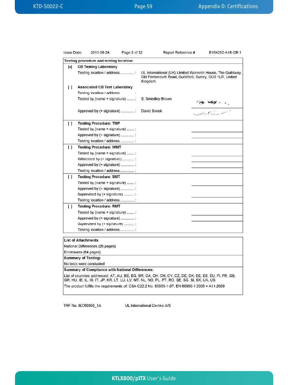 Kontron KTLX800-pITX User Manual | Page 64 / 66