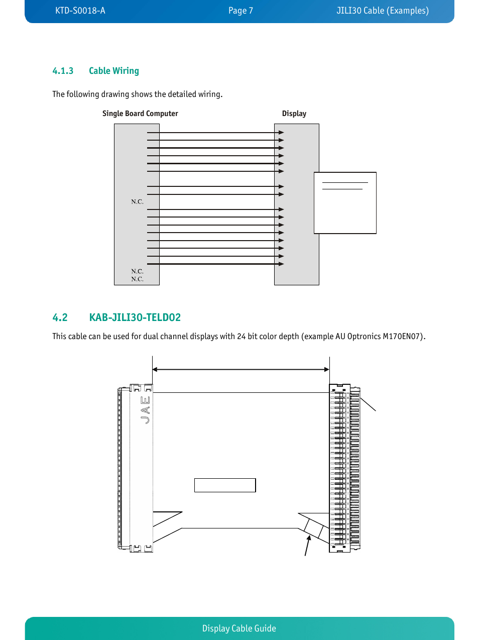 Display cable guide 4.1.3 cable wiring | Kontron KTD-S0018-A User Manual | Page 9 / 19