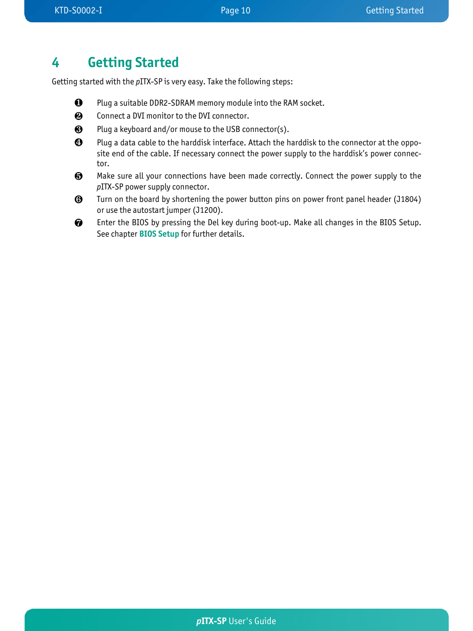 4getting started | Kontron pITX-SP User Manual | Page 15 / 67