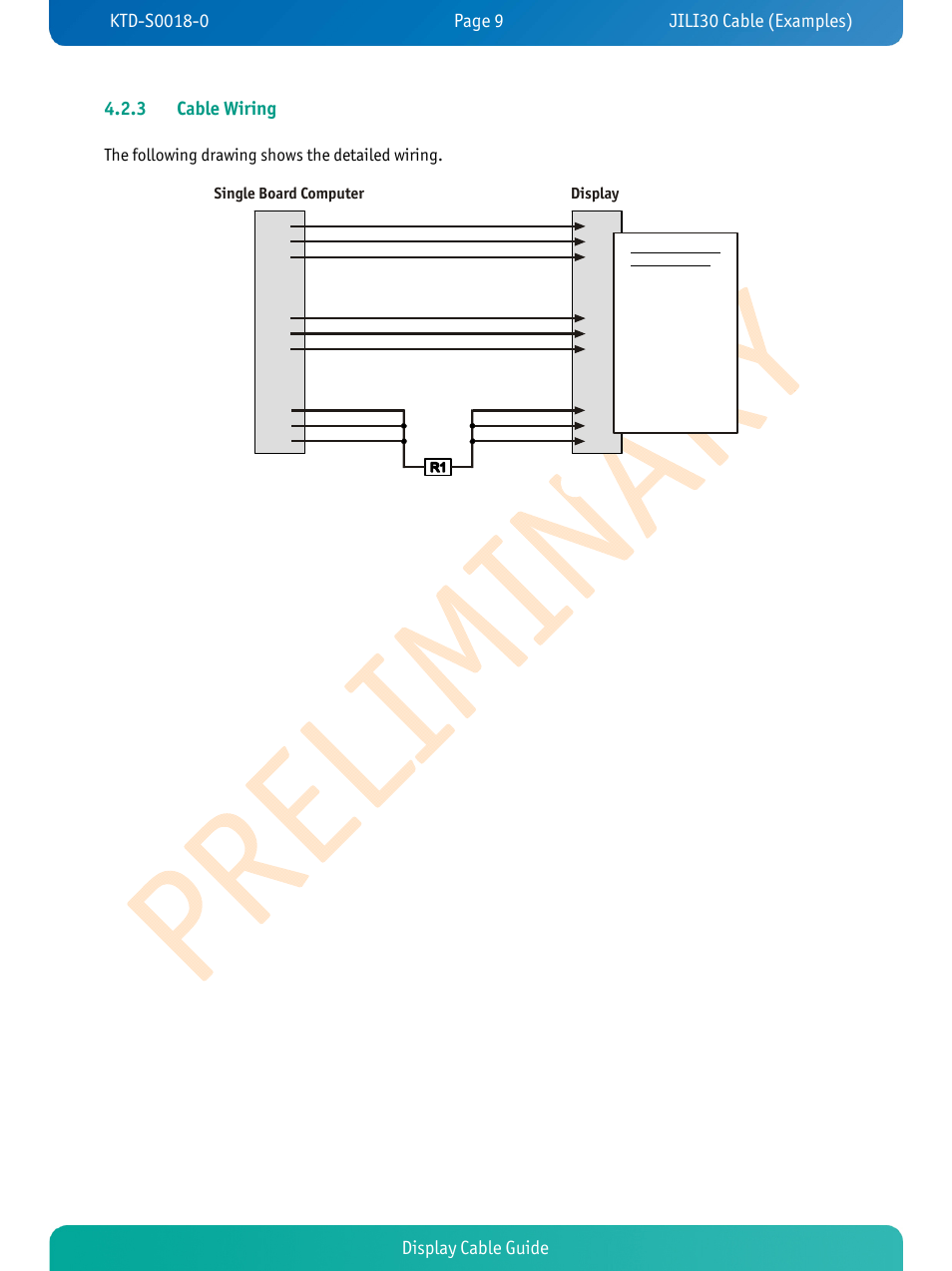 Display cable guide 4.2.3 cable wiring | Kontron pITX-SP Display Cable User Manual | Page 11 / 19