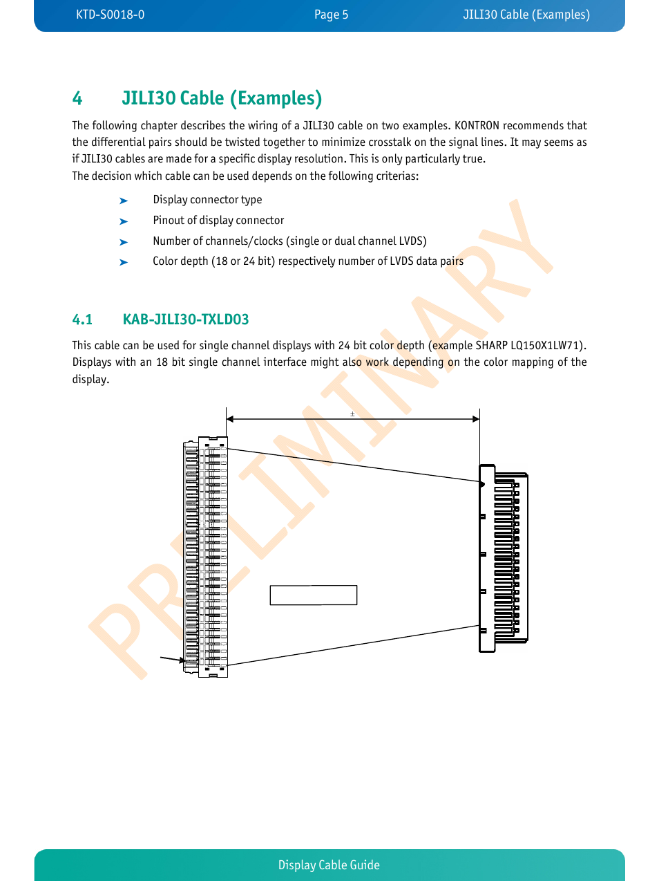 4jili30 cable (examples) | Kontron pITX-SP Display Cable User Manual | Page 7 / 19