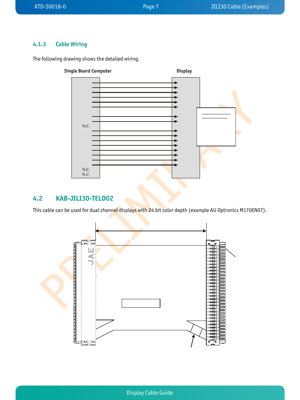 Display cable guide 4.1.3 cable wiring | Kontron pITX-SP Display Cable User Manual | Page 9 / 19