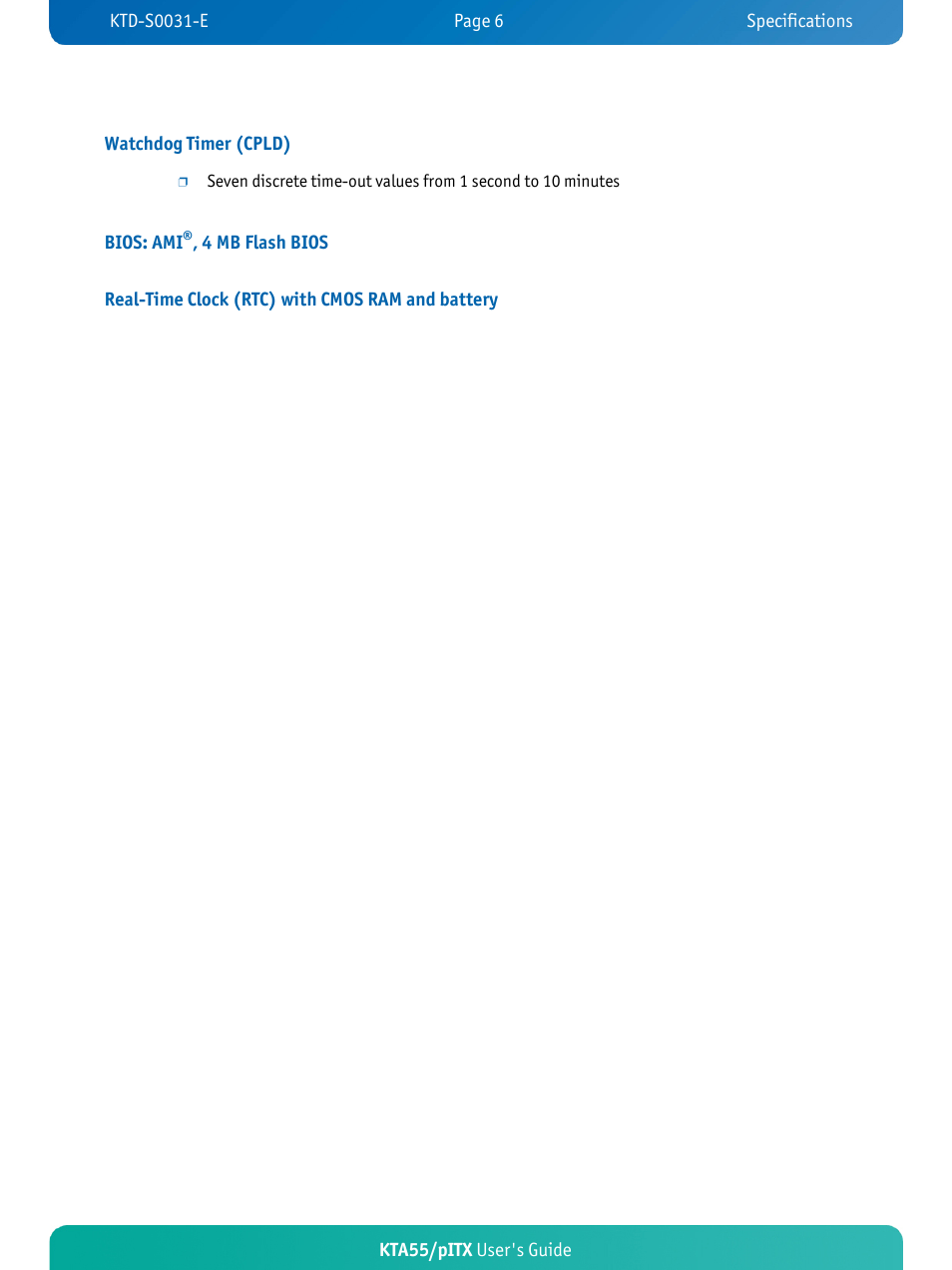Kontron KTA55-pITX User Manual | Page 10 / 67