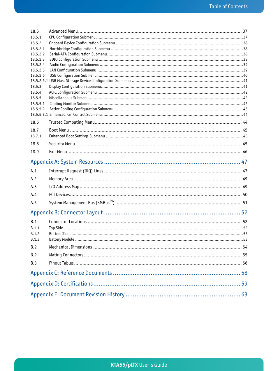Kontron KTA55-pITX User Manual | Page 4 / 67