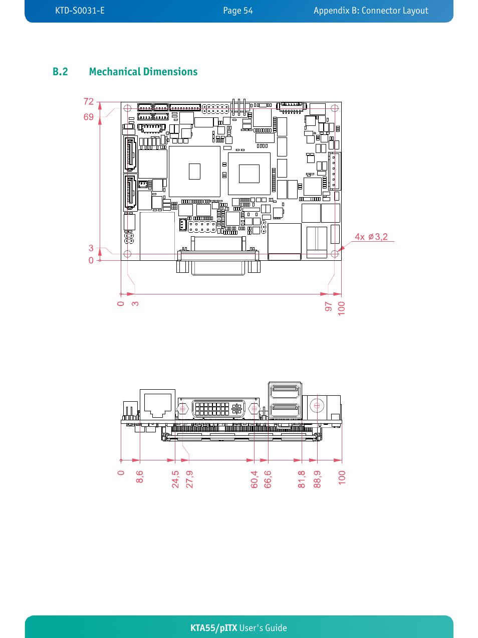 B.2 mechanical dimensions | Kontron KTA55-pITX User Manual | Page 58 / 67