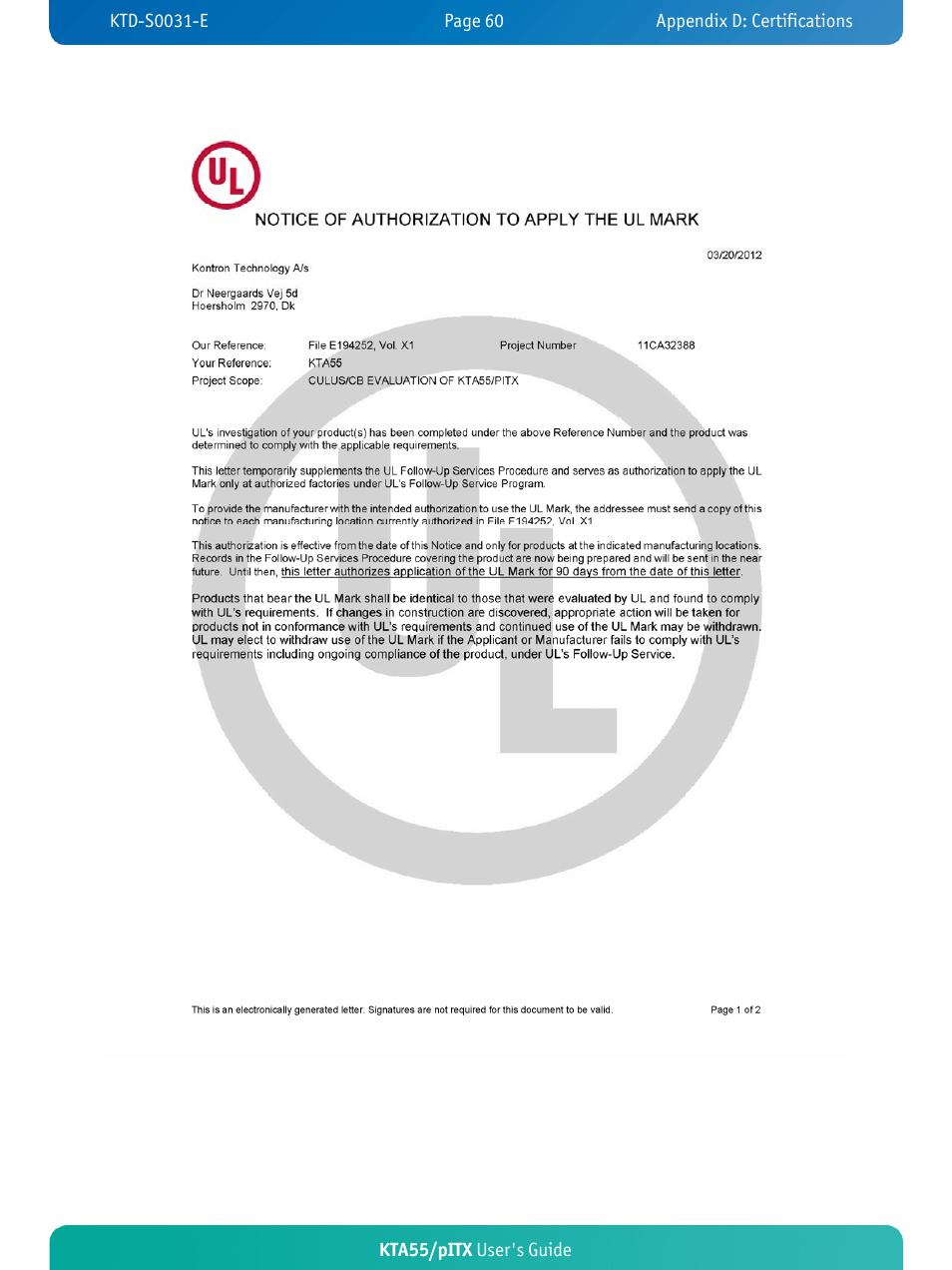 Kontron KTA55-pITX User Manual | Page 64 / 67