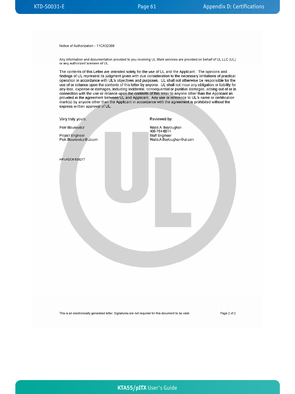 Kontron KTA55-pITX User Manual | Page 65 / 67