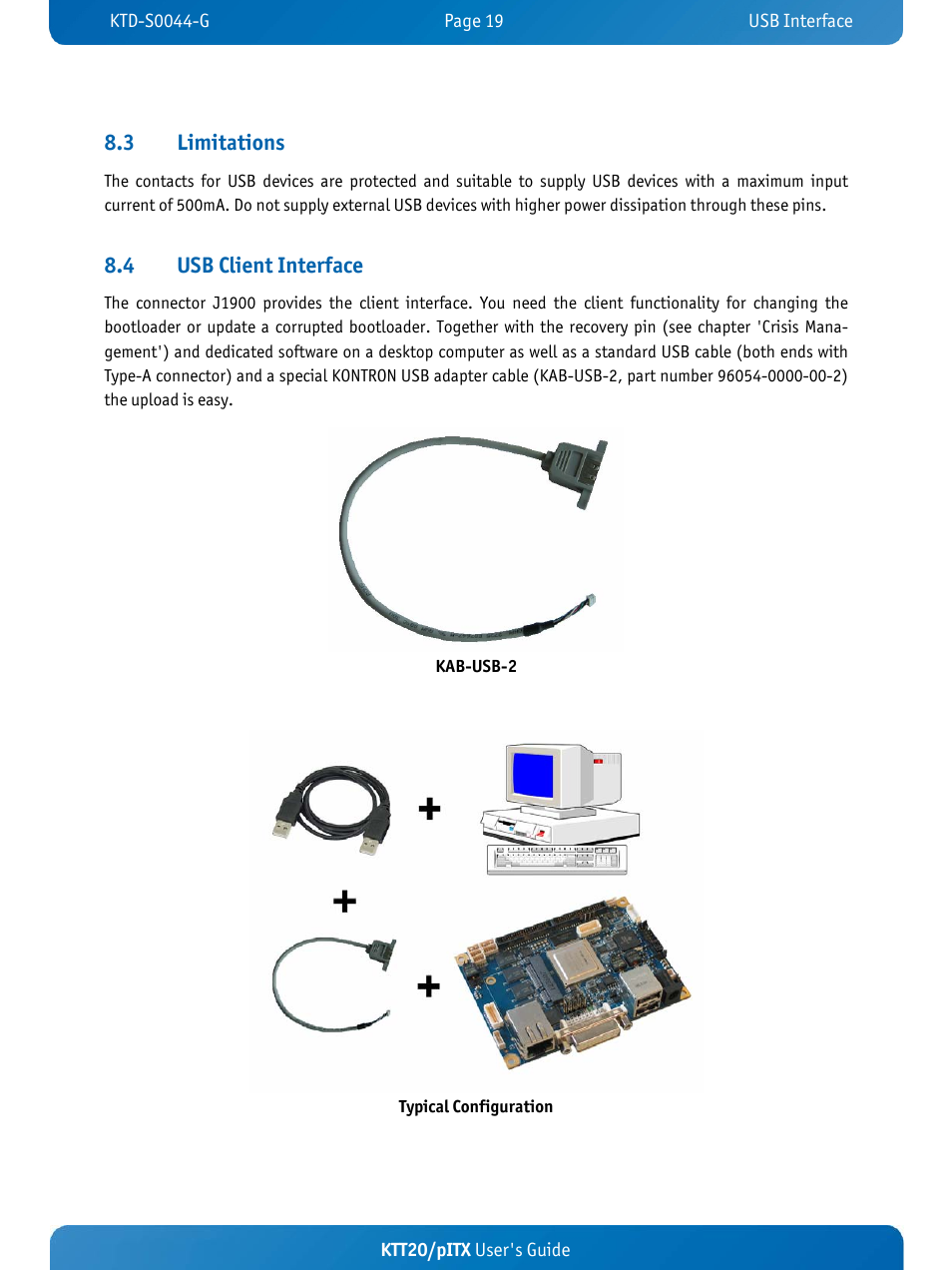 3 limitations, 4 usb client interface | Kontron KTT20-pITX User Manual | Page 23 / 52