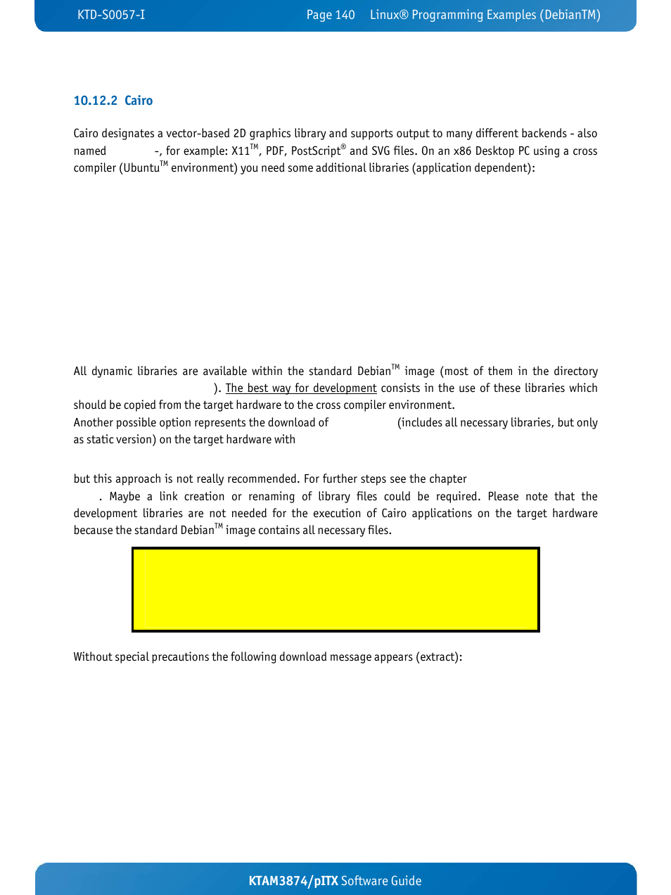 Ktam3874/pitx software guide, 2 cairo | Kontron KTAM3874-pITX User Manual | Page 144 / 293