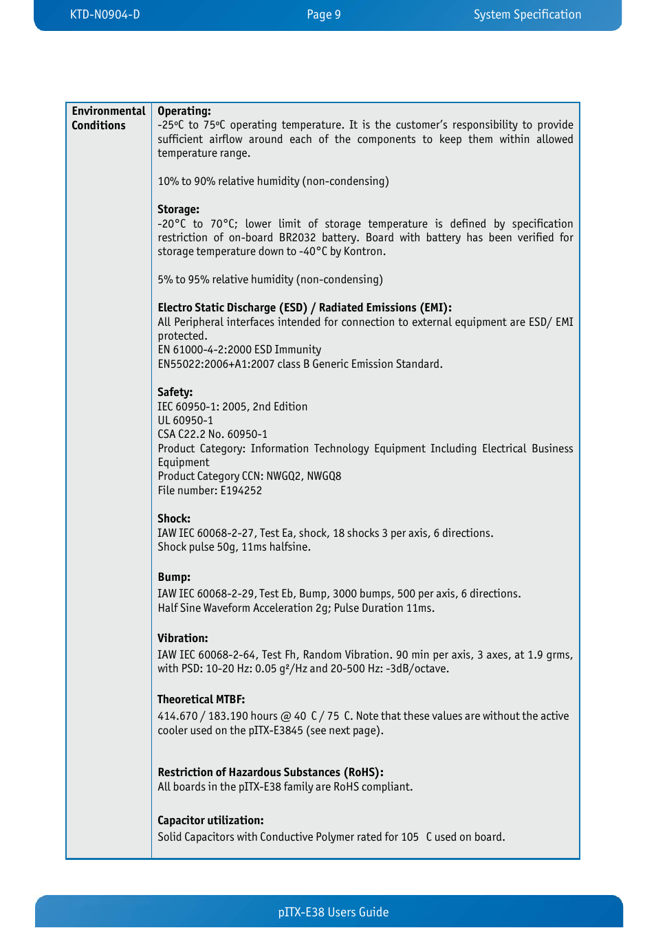 Kontron pITX-E38 User Manual | Page 11 / 61