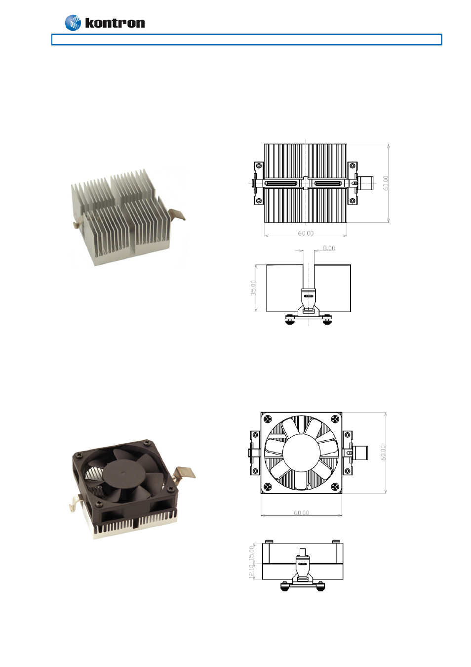 5 kt690 fan / heatsinks, Kt690 fan / heatsinks, Kt690 family | Kontron KT690-mITX (BGA) - dual core User Manual | Page 17 / 93