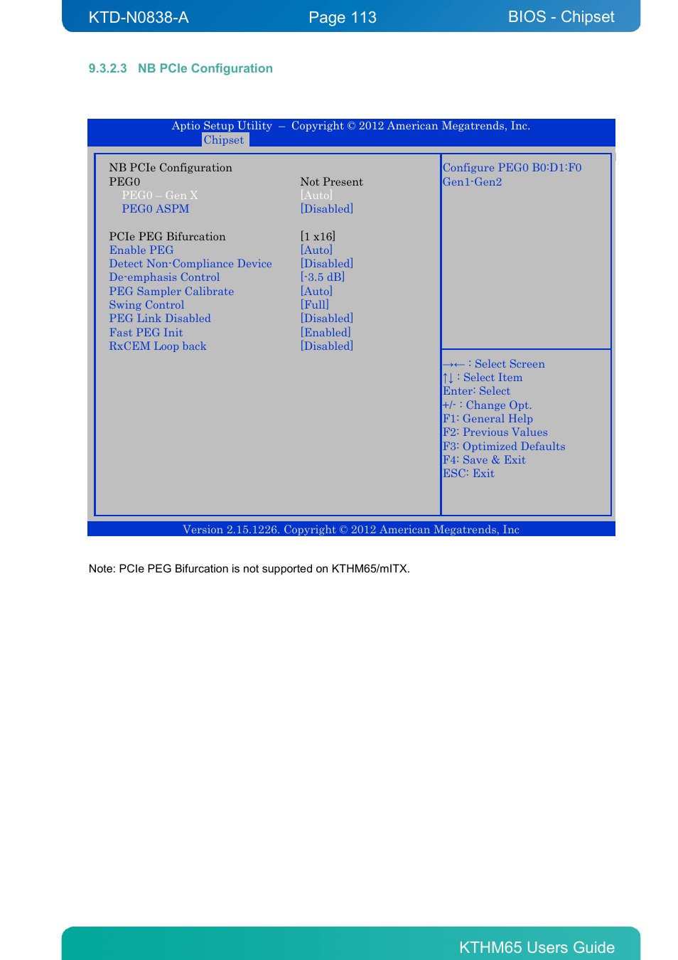3 nb pcie configuration, Bios - chipset | Kontron KTHM65-mITX User Manual | Page 113 / 129