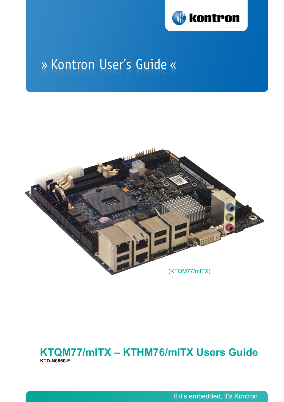 Kontron KTHM76-mITX User Manual | 140 pages