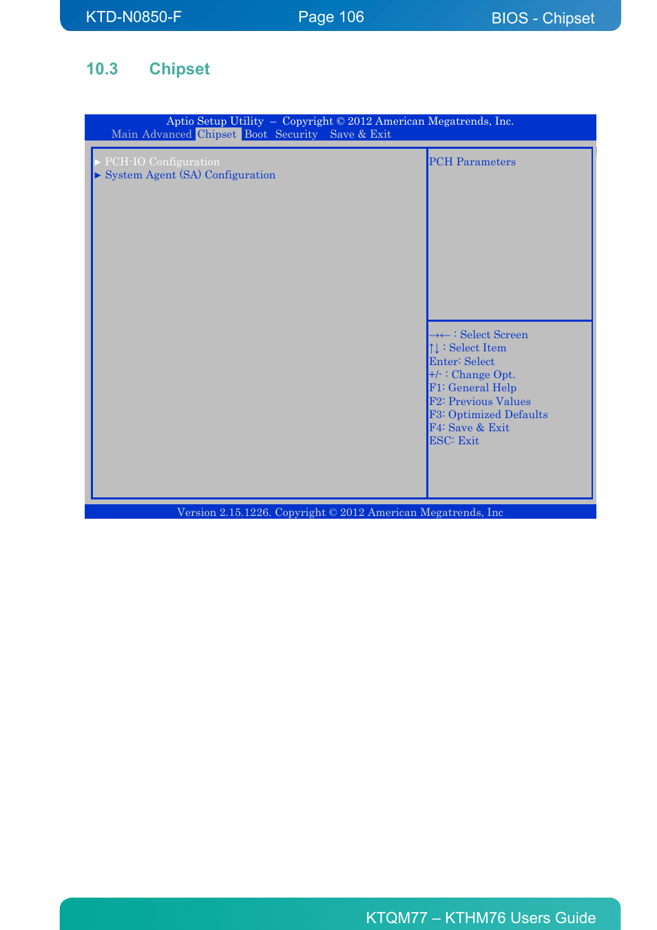 3 chipset, Chipset, Bios - chipset | Kontron KTHM76-mITX User Manual | Page 106 / 140