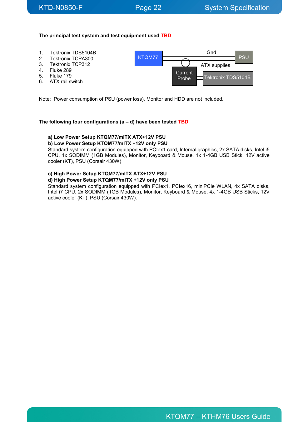 System specification | Kontron KTHM76-mITX User Manual | Page 22 / 140