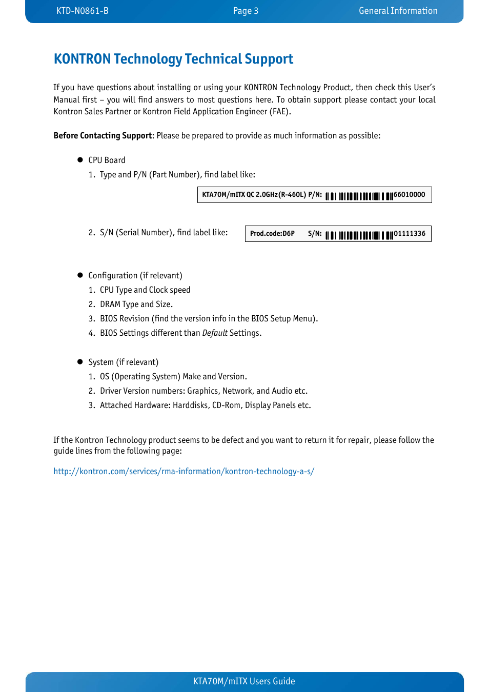 Kontron technology technical support | Kontron KTA70M-mITX User Manual | Page 6 / 88