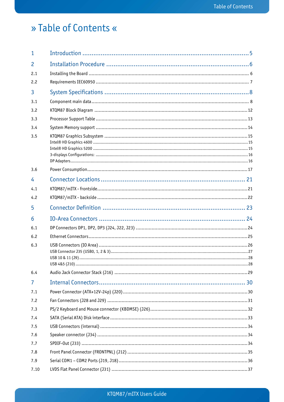 Kontron KTQM87-mITX User Manual | Page 2 / 110