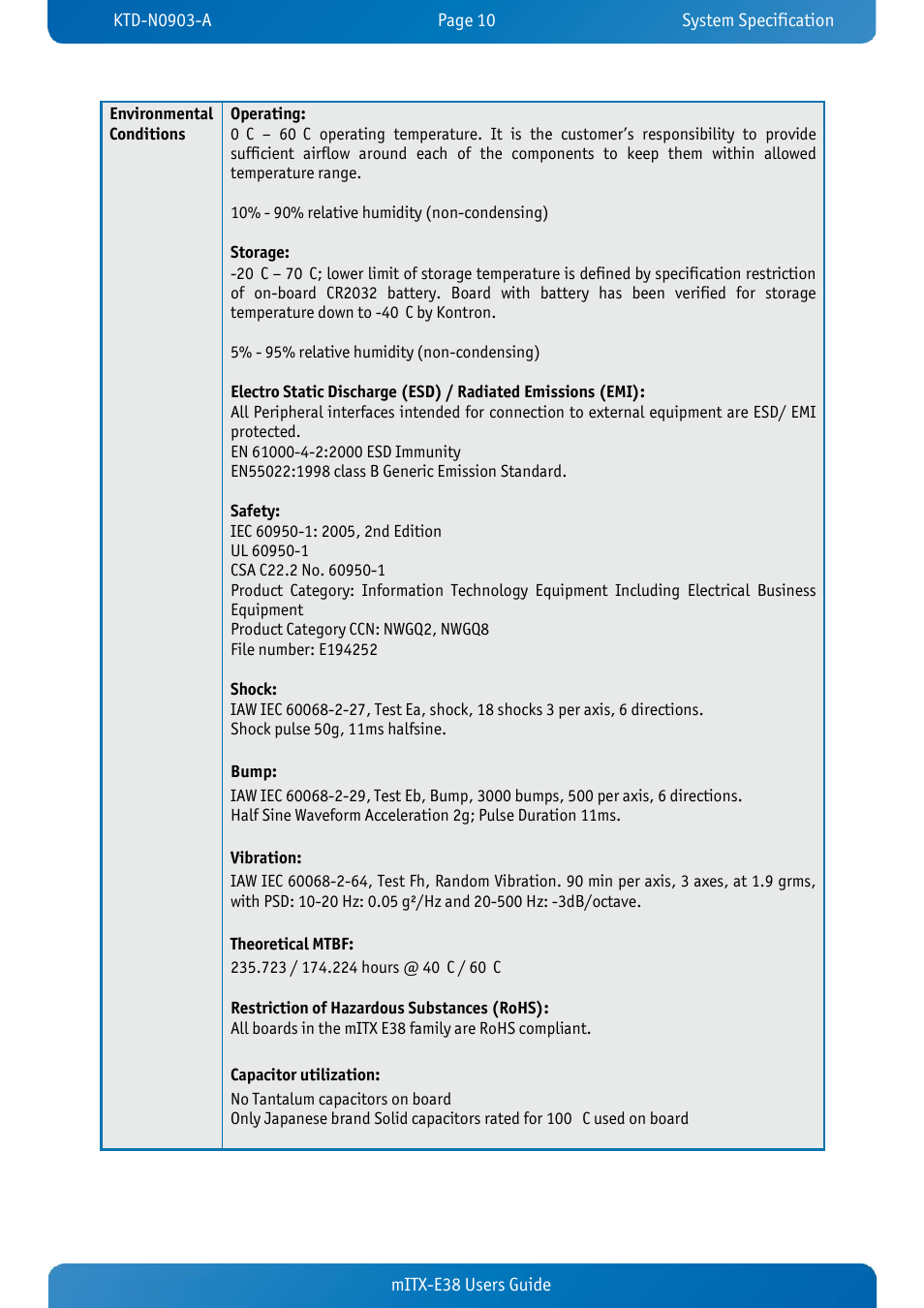 Kontron mITX-E38 User Manual | Page 12 / 43