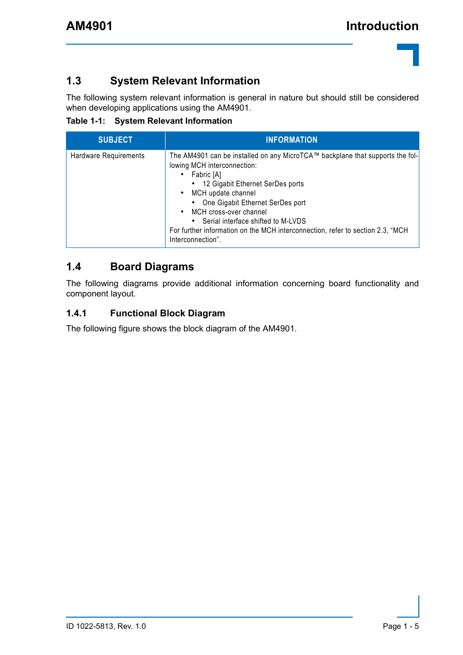 3 system relevant information, 4 board diagrams, 1 functional block diagram | Functional block diagram - 5, Am4901 introduction | Kontron AM4901 User Manual | Page 21 / 28