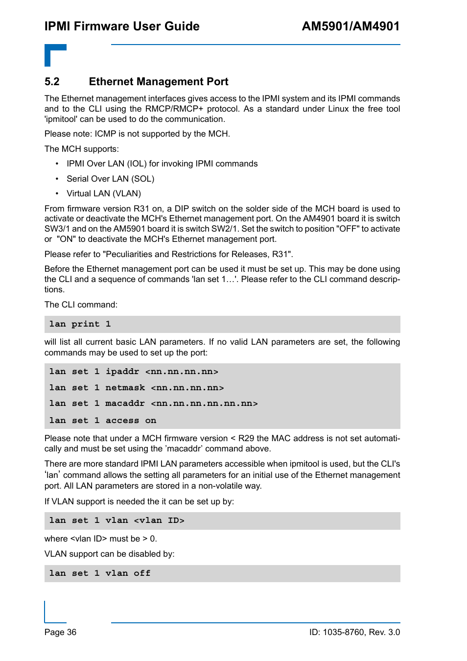 2 ethernet management port | Kontron AM4901 IPMI User Manual | Page 36 / 92