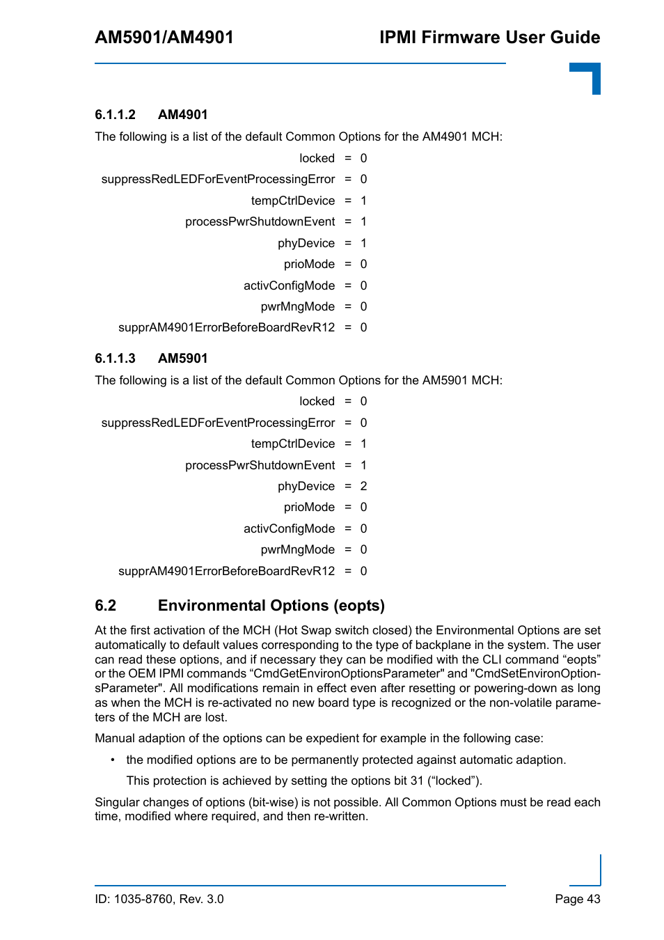 2 environmental options (eopts) | Kontron AM4901 IPMI User Manual | Page 43 / 92