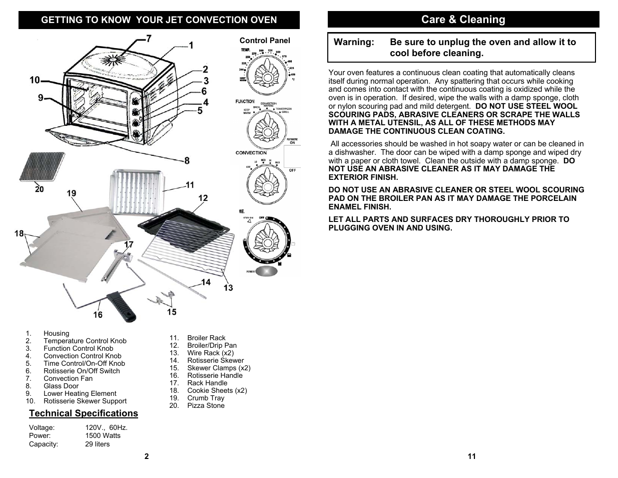 Care & cleaning | Bravetti JO287HL User Manual | Page 4 / 8