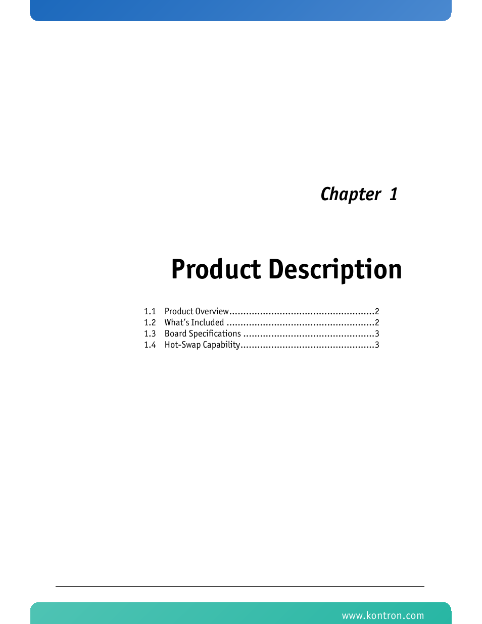 Product description, Chapter 1 | Kontron AM4530 User Manual | Page 14 / 47