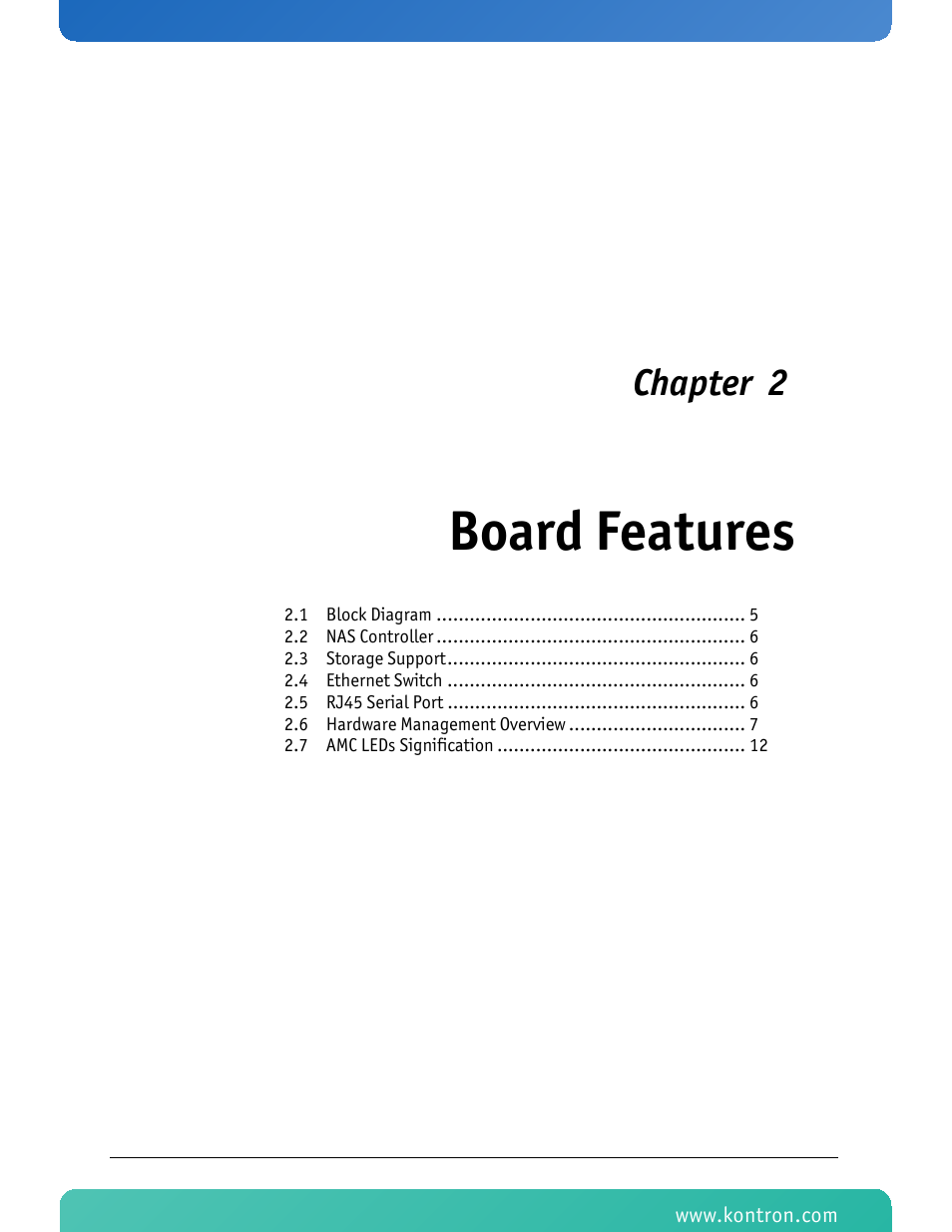 Board features, Chapter 2 | Kontron AM4530 User Manual | Page 17 / 47