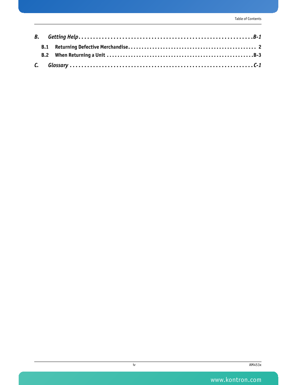 Kontron AM4530 User Manual | Page 5 / 47
