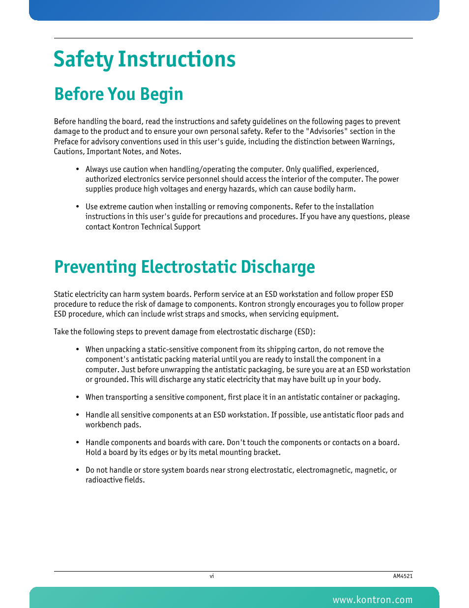 Kontron AM4521 User Manual | Page 7 / 30
