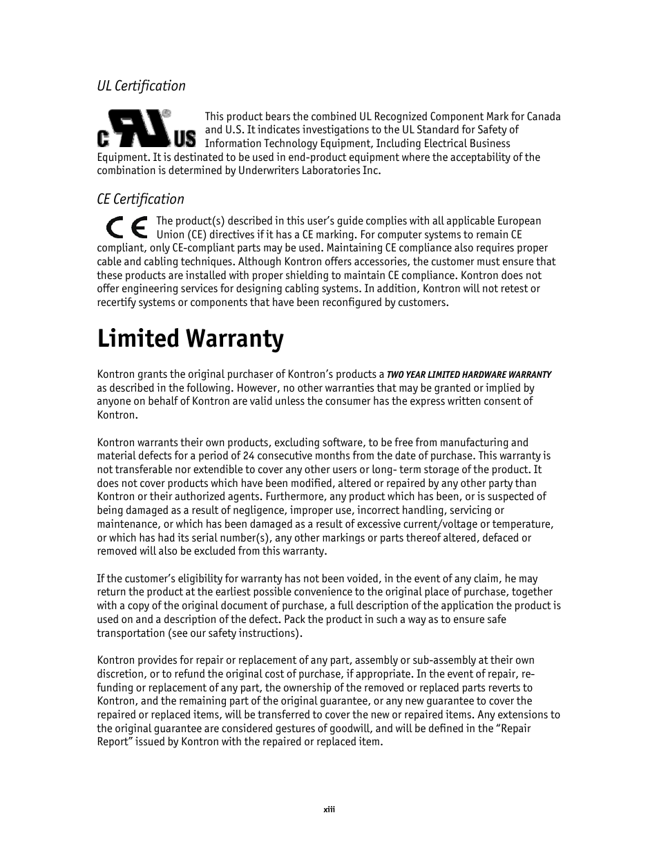 Limited warranty | Kontron AM4520 Manual User Manual | Page 14 / 37