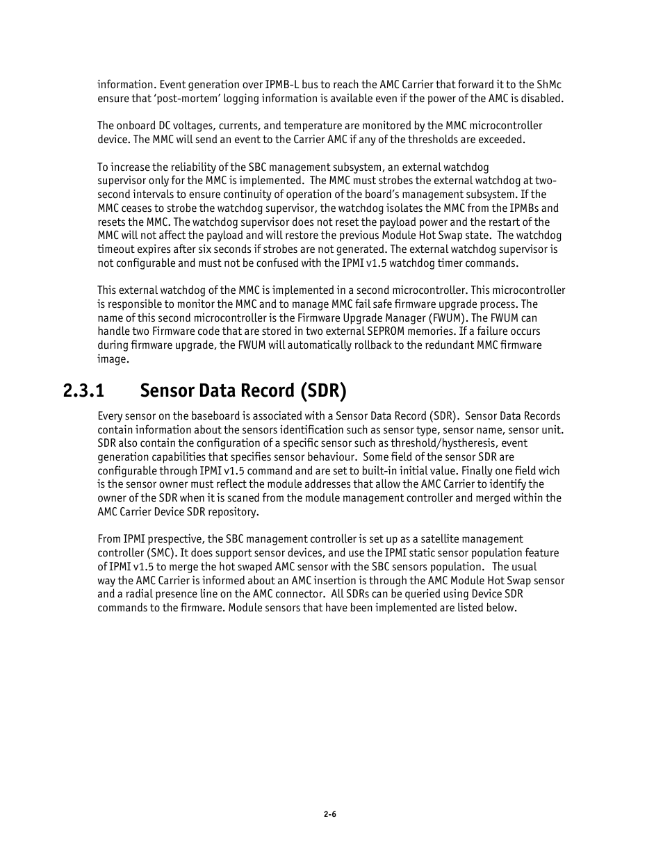1 sensor data record (sdr) | Kontron AM4520 Manual User Manual | Page 22 / 37