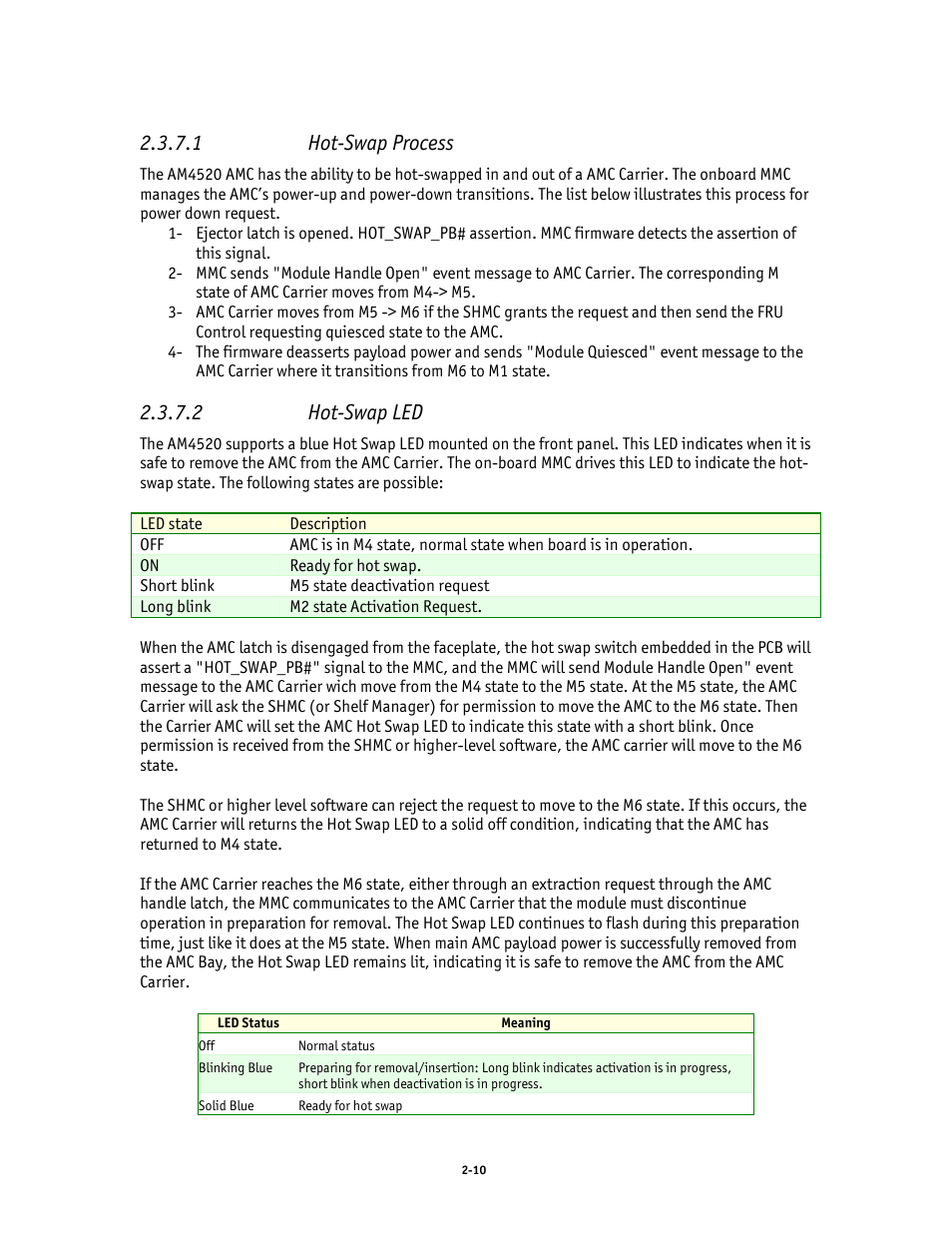 1 hot-swap process, 2 hot-swap led | Kontron AM4520 Manual User Manual | Page 26 / 37