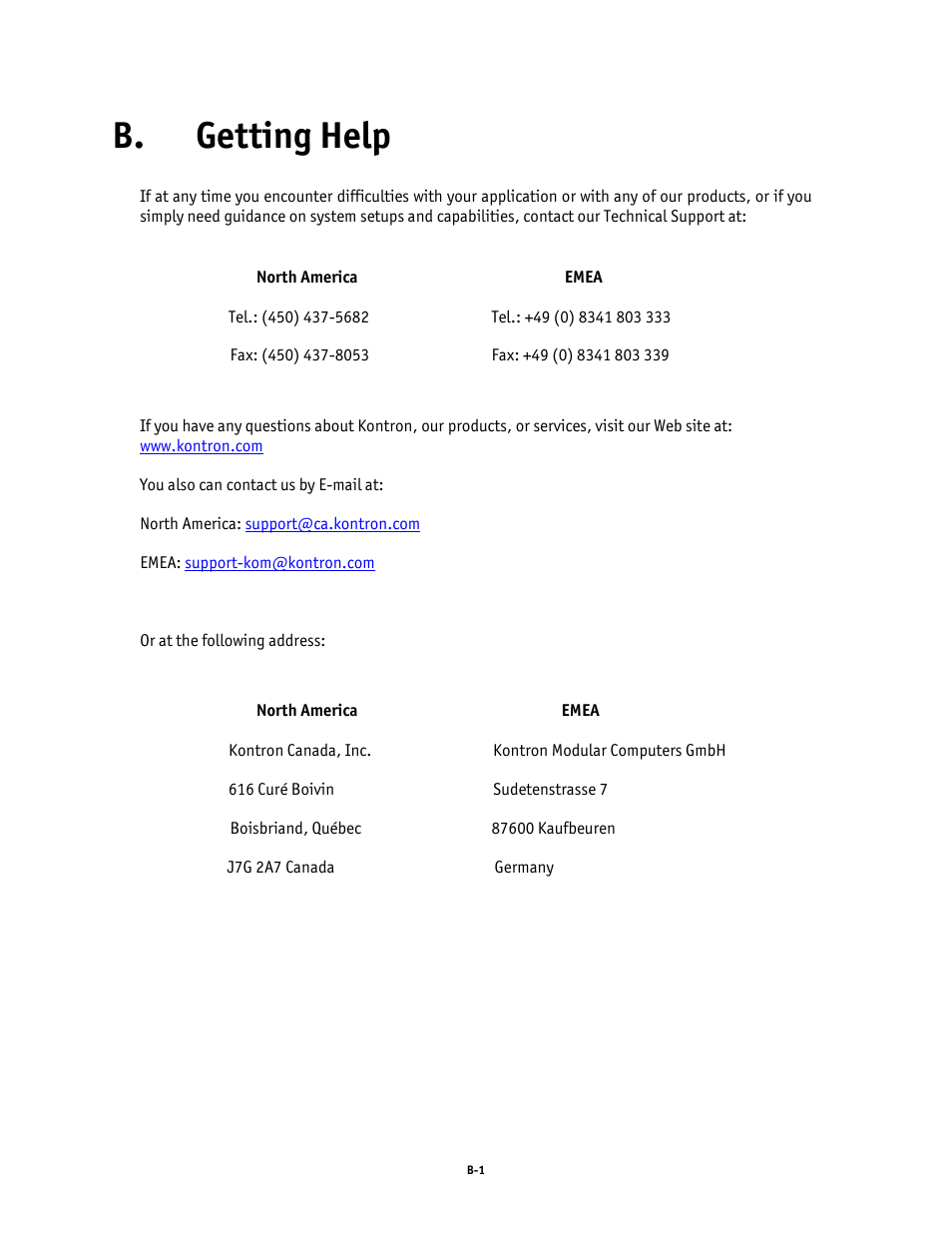 B. getting help | Kontron AM4520 Manual User Manual | Page 34 / 37