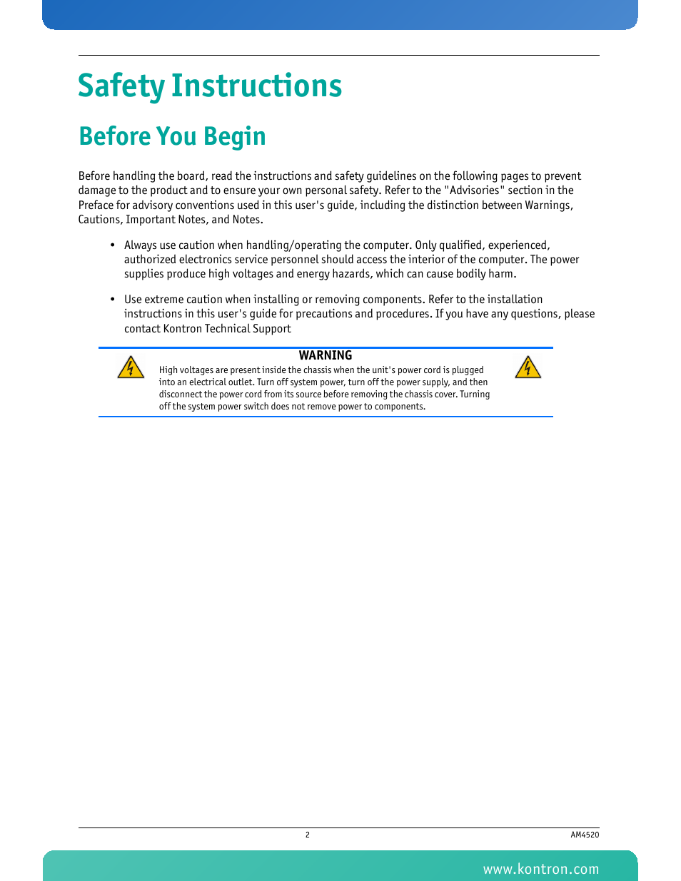 Kontron AM4520 Manual Mid-Size User Manual | Page 7 / 31