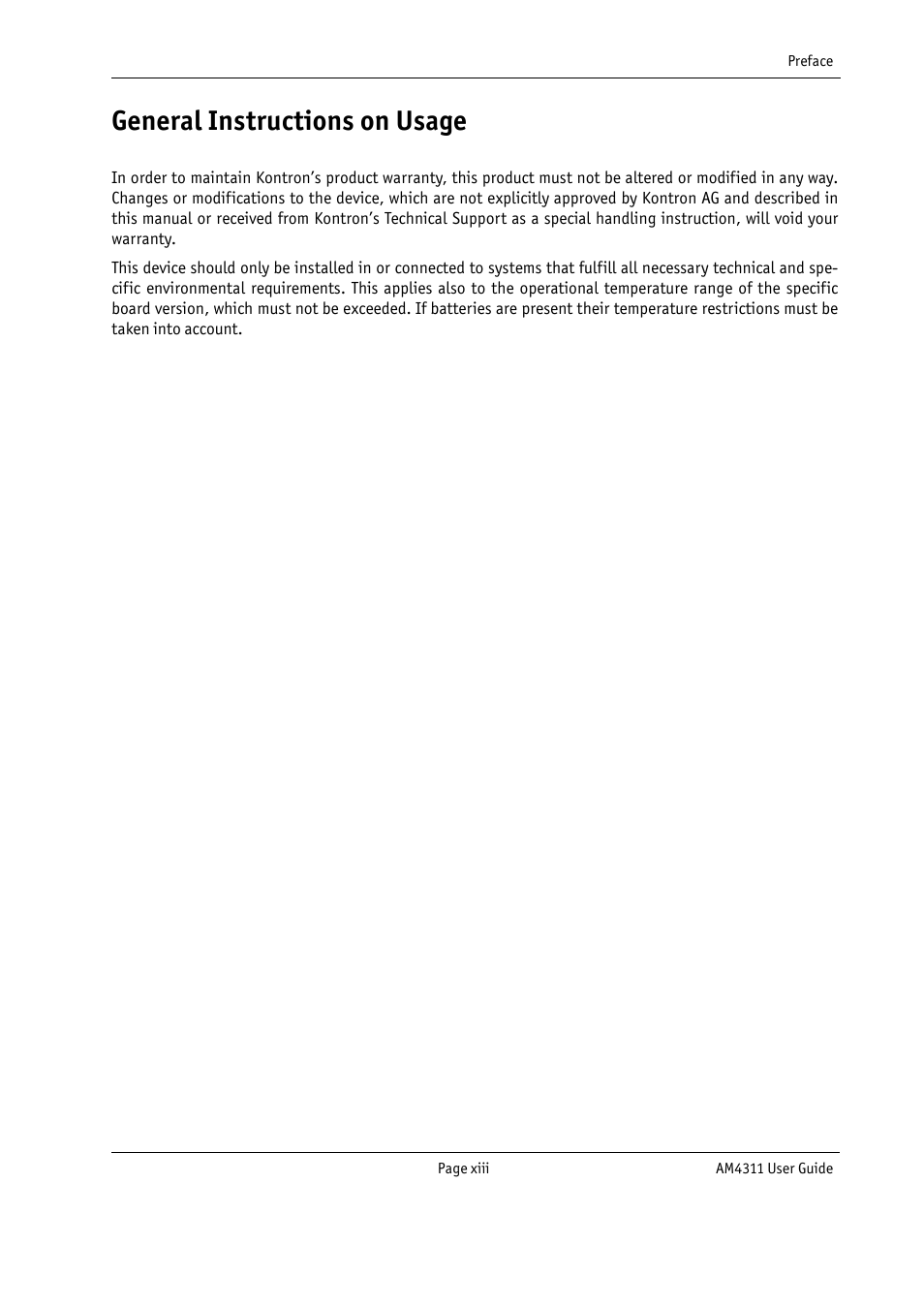 General instructions on usage | Kontron AM4311 User Manual | Page 13 / 48