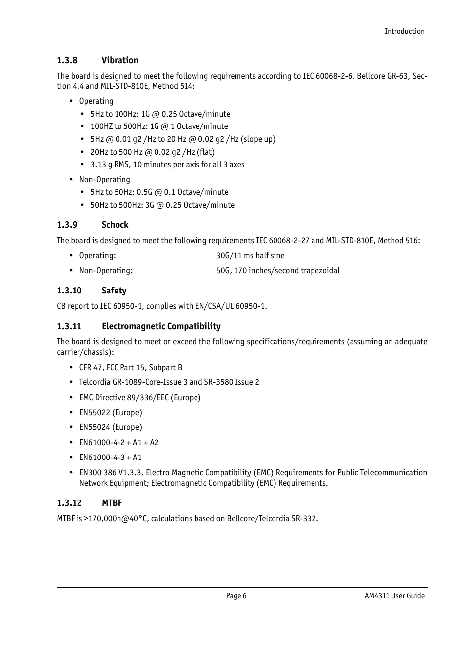 Vibration, Schock | Kontron AM4311 User Manual | Page 21 / 48