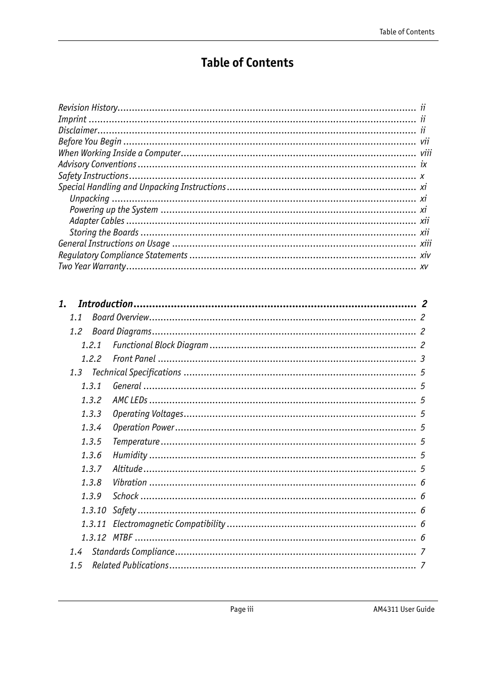 Kontron AM4311 User Manual | Page 3 / 48