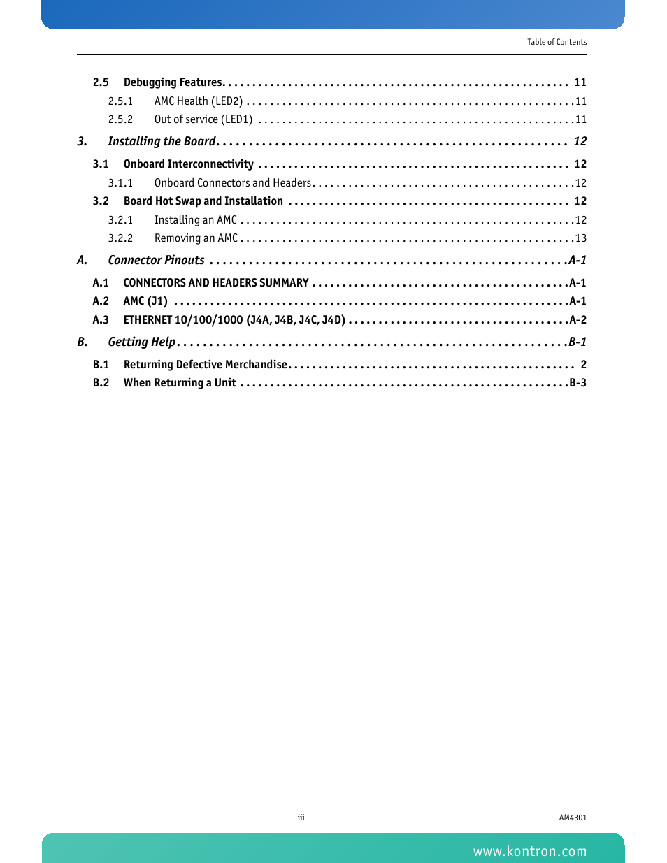 Installing the board 12 | Kontron AM4301 User Manual | Page 4 / 30