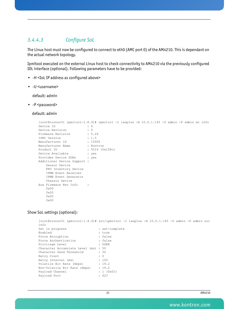 3 configure sol | Kontron AM4210 User Manual | Page 36 / 91