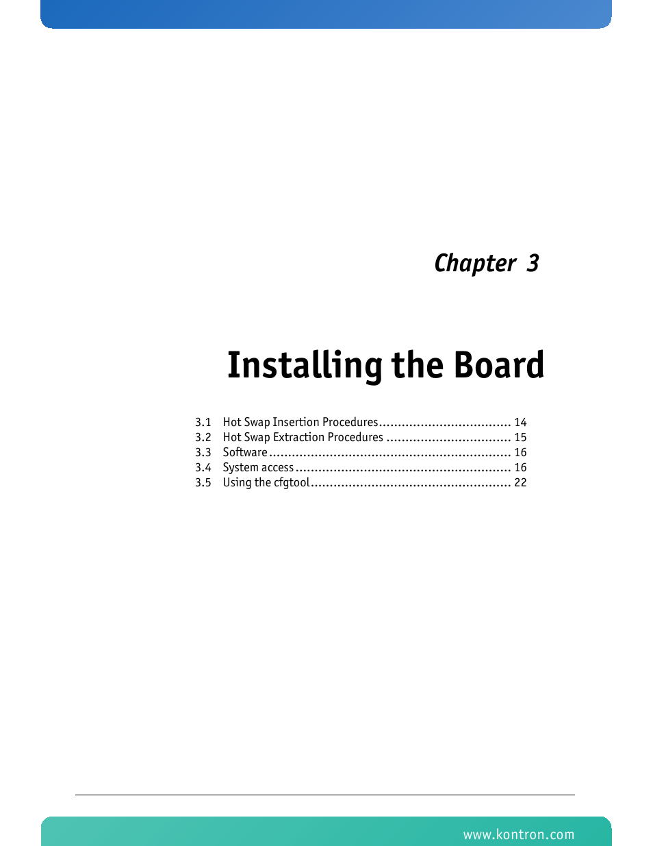 Installing the board, Chapter 3 | Kontron AM4220 User Manual | Page 28 / 90