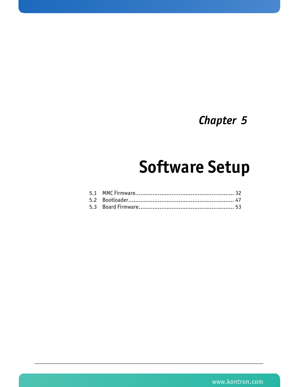 Software setup, Chapter 5 | Kontron AM4220 User Manual | Page 46 / 90