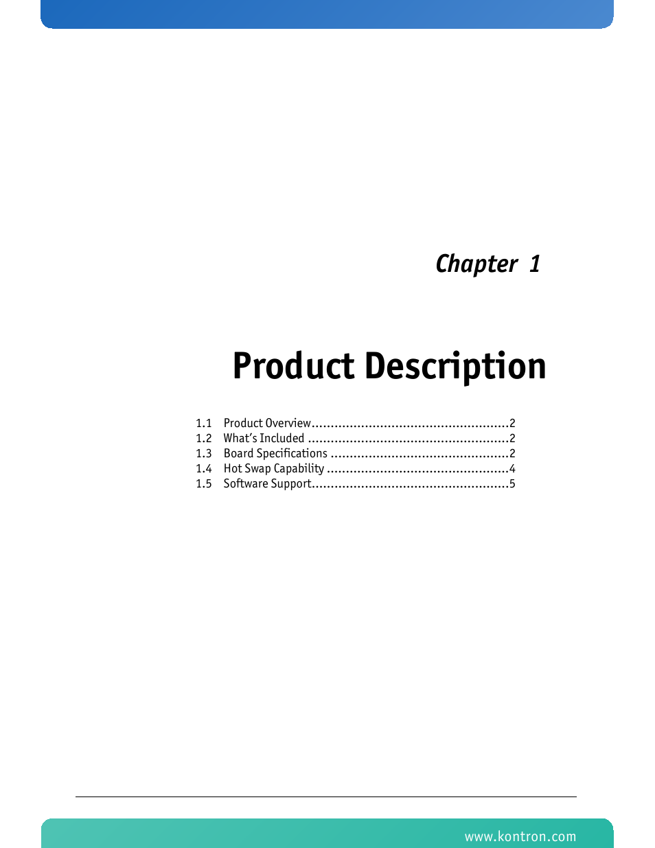 Product description, Chapter 1 | Kontron AM4204 User Manual | Page 16 / 89
